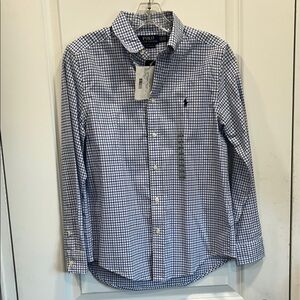 Polo Ralph Lauren boy windowpain check button down shirt.